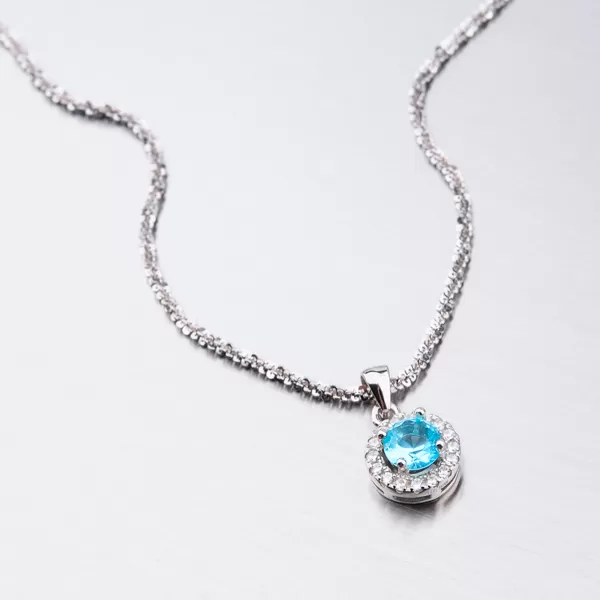 Stříbrný přívěsek s akvamarínem HST-13258