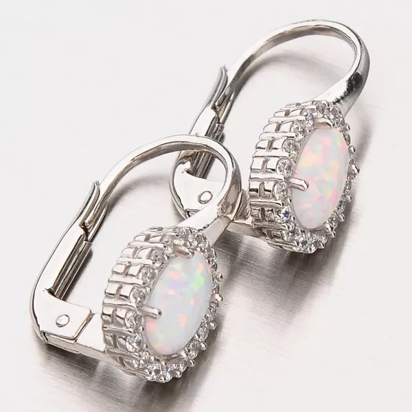 Náušnice s opálem a zirkony 12-396