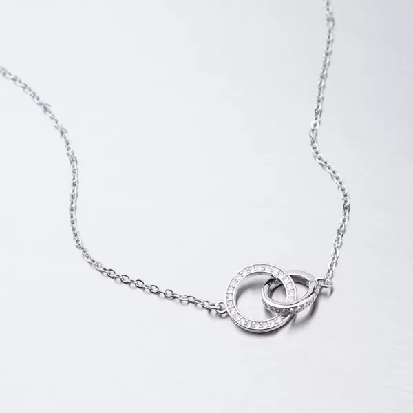 Stříbrný náhrdelník se zirkony SST-15889