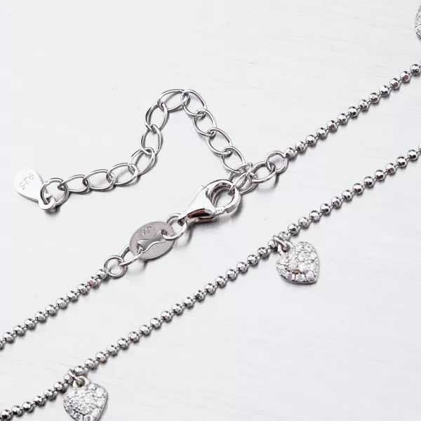 Stříbrný náramek se srdíčky BST-14413