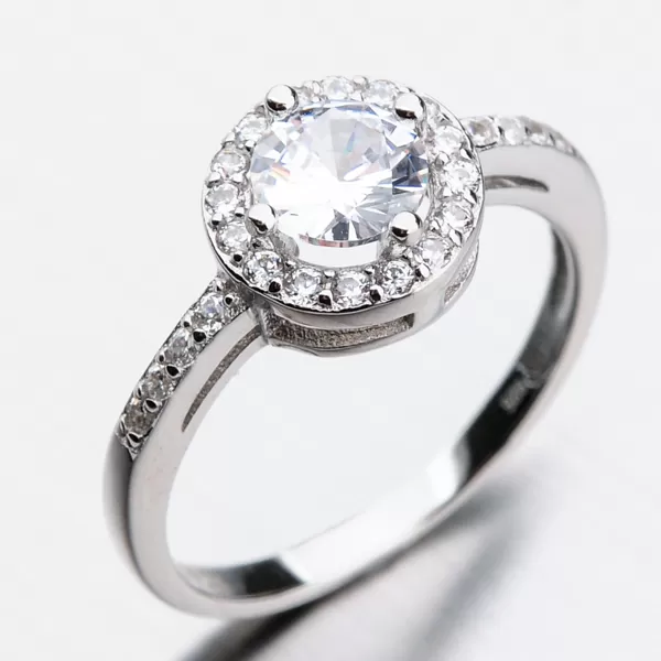 Stříbrný prsten se zirkony GST-11279