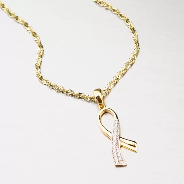 Zlatý přívěsek se zirkony 43-21452