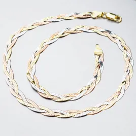 Pletený náhrdelník - stříbro 925 CHRS-02-040-3B3CRH