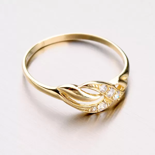 Prsten se zirkony - zlato 585, 41-NL03