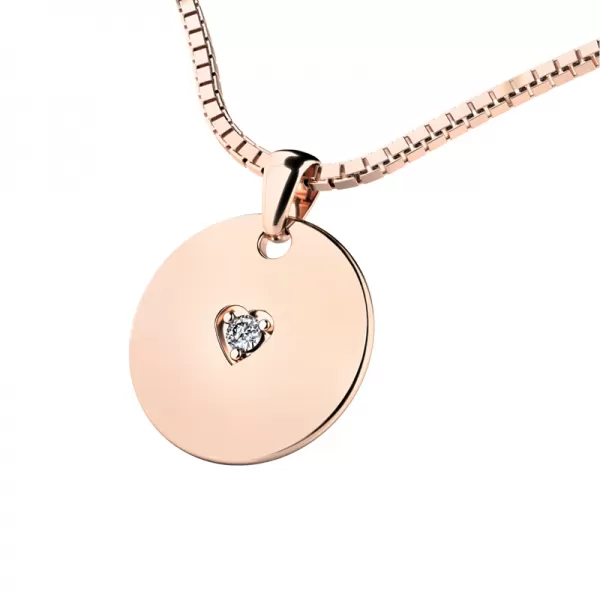 Kulatý medailonek s briliantem 10949-CV-DIA