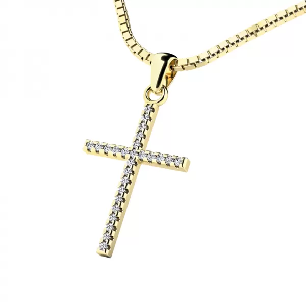 Zlatý kříž s diamantem 10946-ZL-DIA