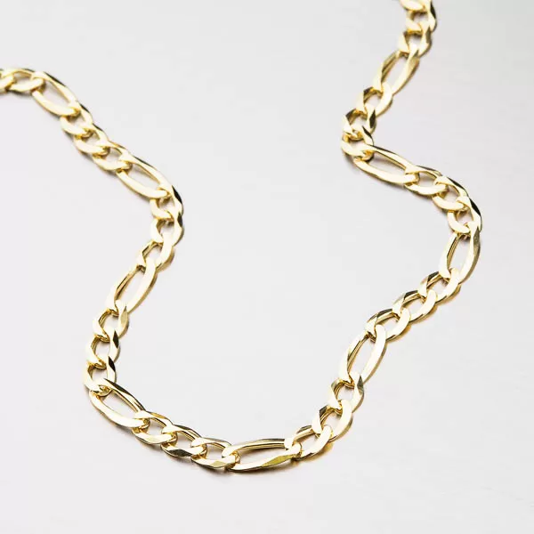 Stříbrný řetízek Figaro pozlacený CHRS-073-150-FLAT-AU