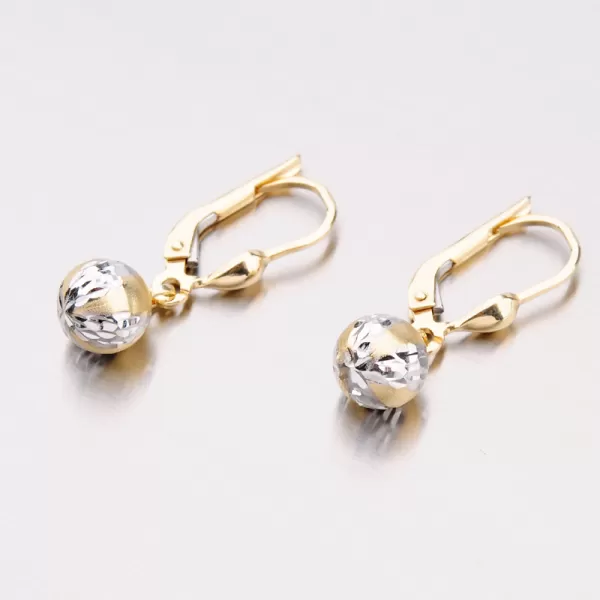 Zlaté visací náušnice kuličky 42-3961