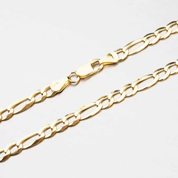 Stříbrný řetízek Figaro pozlacený CHRS-073-150-FLAT-AU