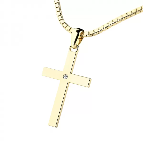 Zlatý kříž s diamantem 10947-ZL-DIA