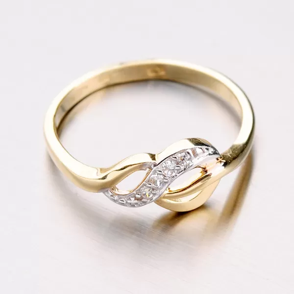 Zlatý prsten se zirkony 41-NF145