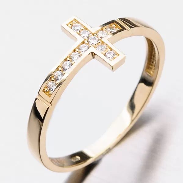 Zlatý prsten se zirkony 11-270