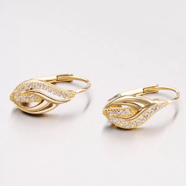 Zlaté náušnice se zirkony 42-32409