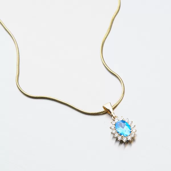 Zlatý přívěsek s akvamarínem 13-345