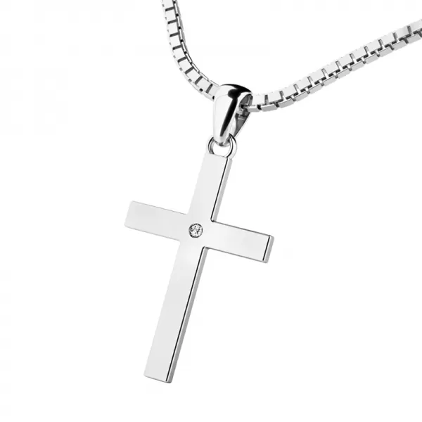 Zlatý kříž s diamantem 10947-B-DIA