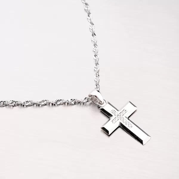 Zlatý kříž se zirkony 43-21749