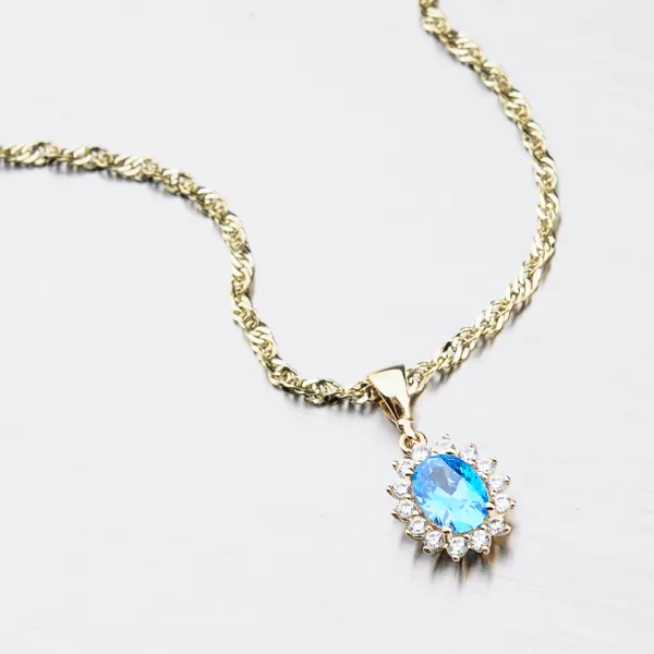 Zlatý přívěsek s akvamarínem 13-345