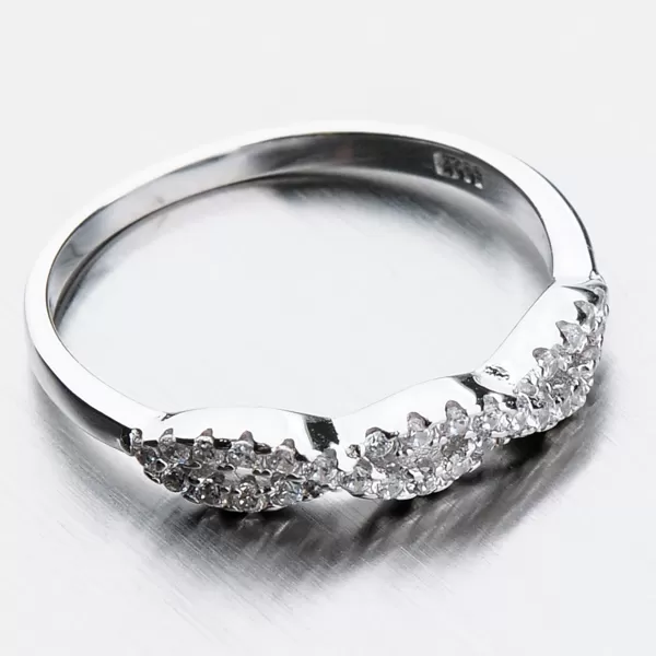 Stříbrný prsten se zirkony GST-11276