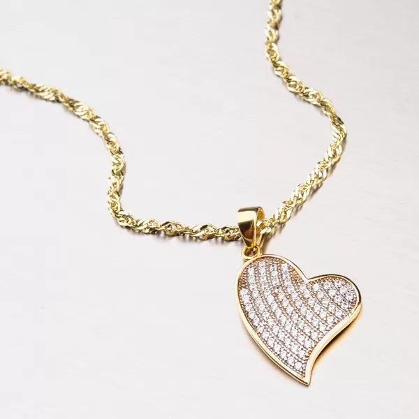 Zlaté srdce se zirkony 43-21657