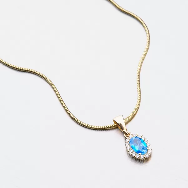 Zlatý přívěsek s akvamarínem 13-342