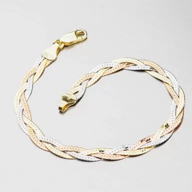 Pletený náramek - stříbro 925 CHRS-02-040-3B3CRH