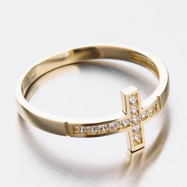 Zlatý prsten se zirkony 11-270