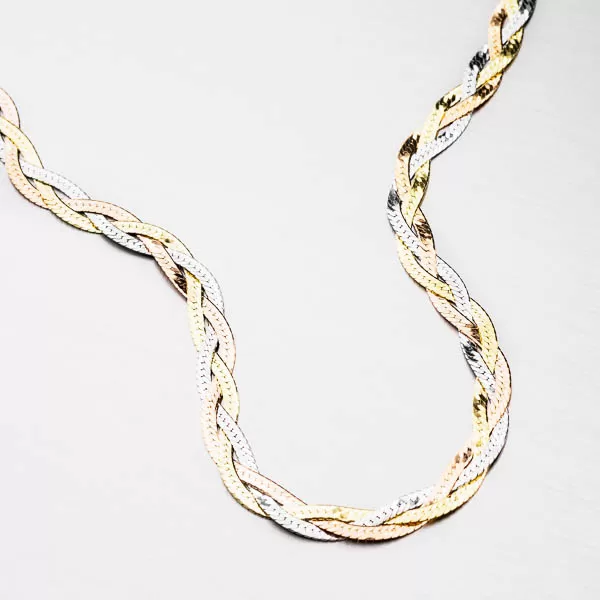 Pletený náhrdelník - stříbro 925 CHRS-02-040-3B3CRH