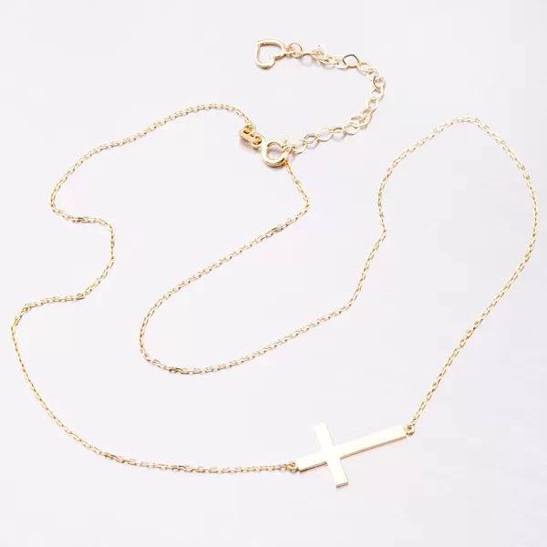 Zlatý řetízek s ležatým křížem 45-1907