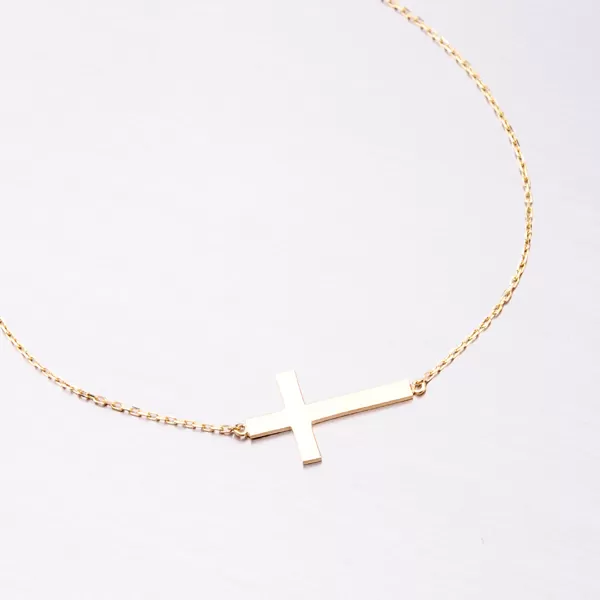 Zlatý řetízek s ležatým křížem 45-1907