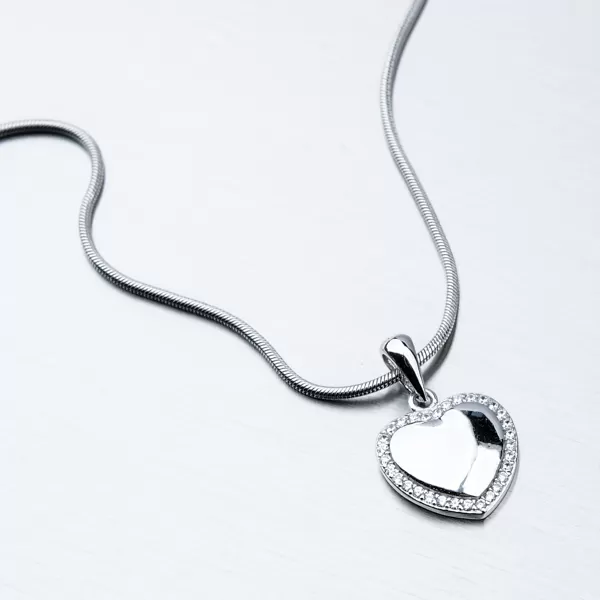 Stříbrný přívěsek srdce HST-13105