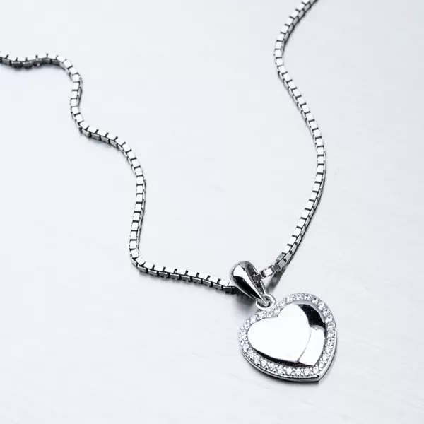 Stříbrný přívěsek srdce HST-13105