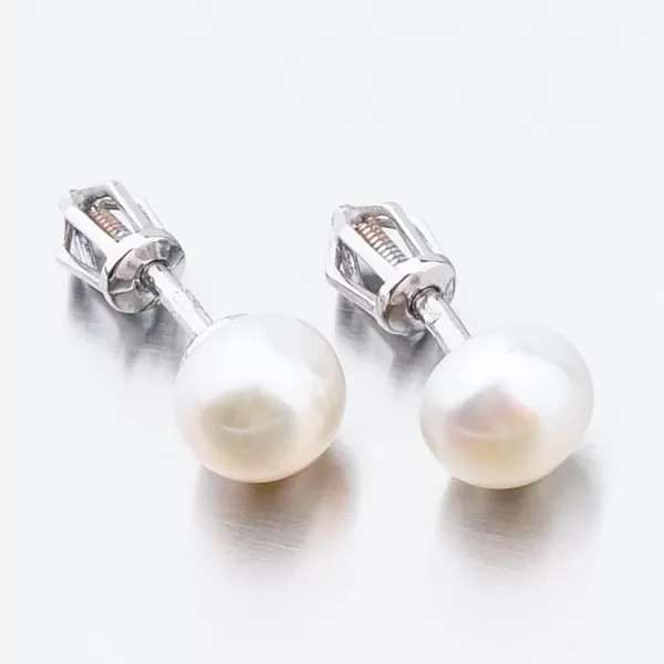 Pecky s perlou v bílém zlatě 52GZ-8002B-SR