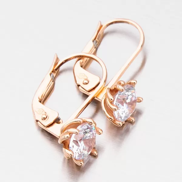 Náušnice v růžovém zlatě se zirkony 52GZ-8001CV-KL