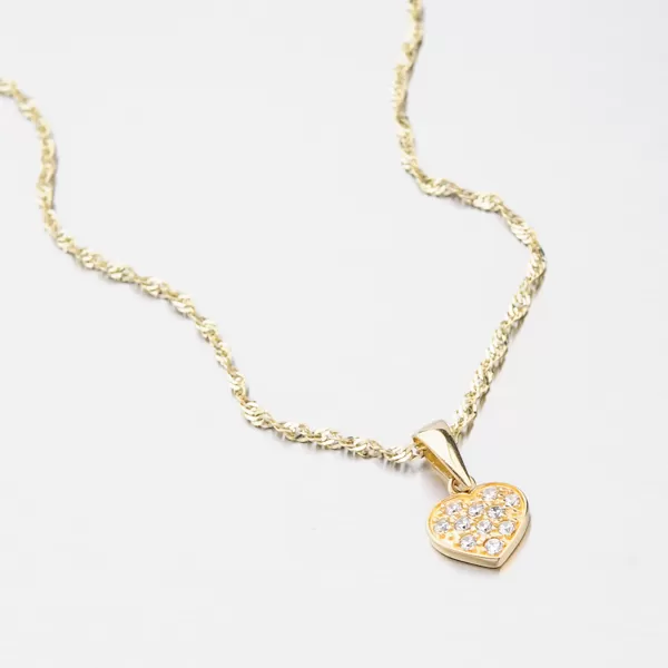 Zlaté srdce se zirkony 682P-130597