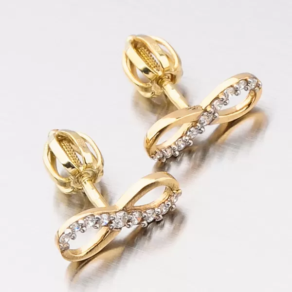 Zlaté náušnice pecky nekonečno v žlutém zlatě 52GZ-60149Z-SR