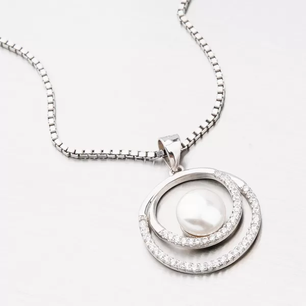 Stříbrný přívěsek se zirkony HST-13645