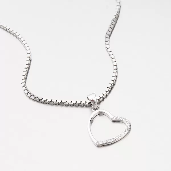 Stříbrný přívěsek srdce HST-13262