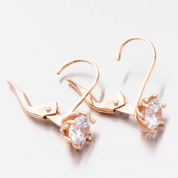 Náušnice v růžovém zlatě se zirkony 52GZ-8001CV-KL
