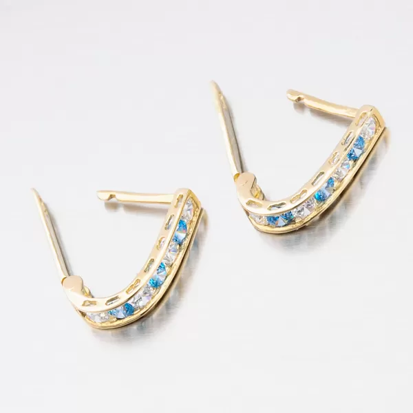 Náušnice s modrými a bílými zirkony 113P-121090M