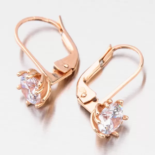 Náušnice v růžovém zlatě se zirkony 52GZ-8001CV-KL