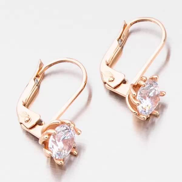 Náušnice v růžovém zlatě se zirkony 52GZ-8001CV-KL