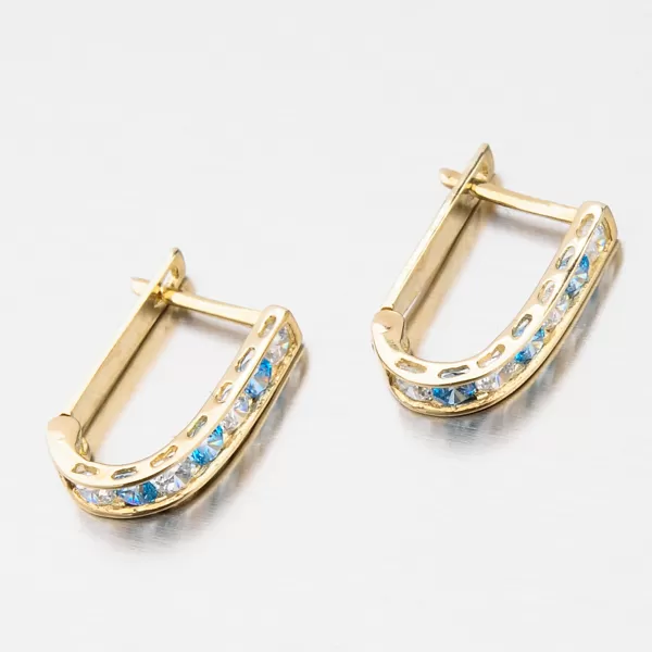 Náušnice s modrými a bílými zirkony 113P-121090M