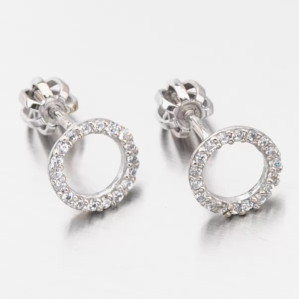 Náušnice pecky ve tvaru kroužku 52GZ-60240B-SR