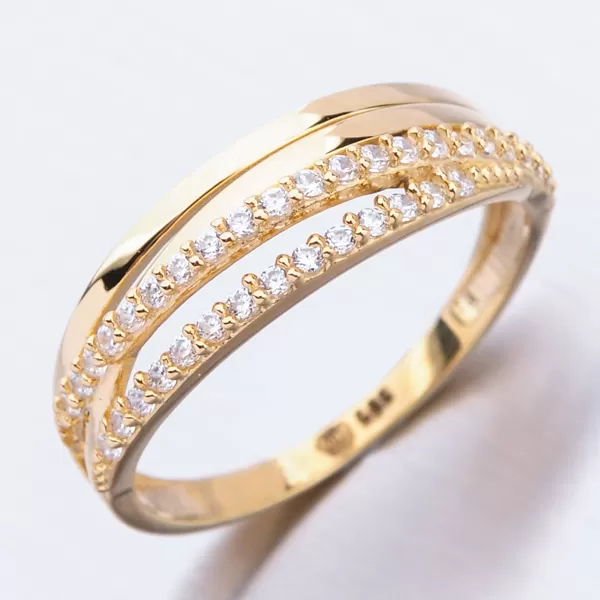 Zlatý prsten se zirkony 51GZ-3352Z