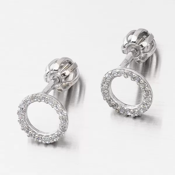 Náušnice pecky ve tvaru kroužku 52GZ-60240B-SR