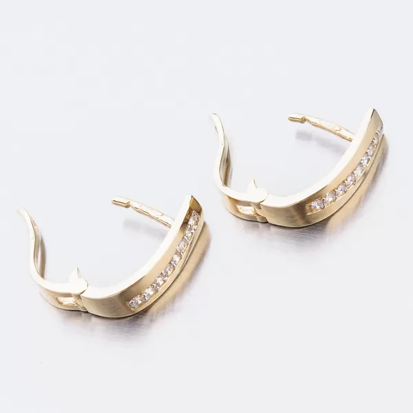 Zlaté náušnice se zirkony 52DZ-8018Z-ZIR