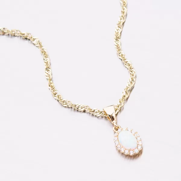 Zlatý přívěsek s opálem 13-364