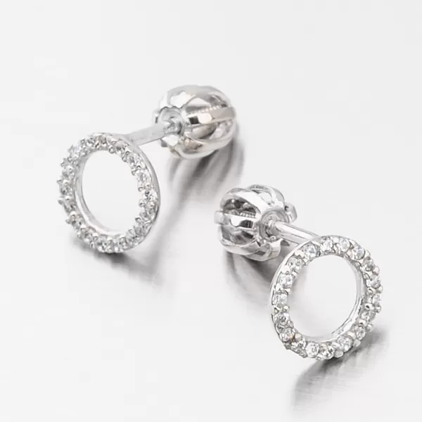 Náušnice pecky ve tvaru kroužku 52GZ-60240B-SR