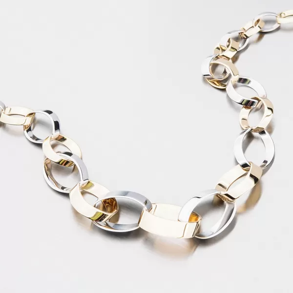 Zlatý žlutobílý náramek 14-015