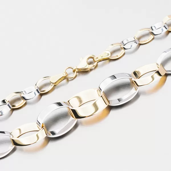 Zlatý žlutobílý náramek 14-015